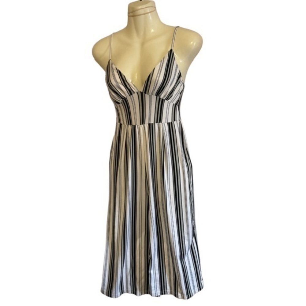 Kendall & Kylie Womens Strapless Jumpsuit Black and White Size XS